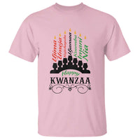 Happy Kwanzaa The 7 Principles African Nguzo Saba Kinara Candles T Shirt - Wonder Print Shop