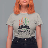 Happy Kwanzaa The 7 Principles African Nguzo Saba Kinara Candles T Shirt For Women - Wonder Print Shop