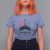 Happy Kwanzaa The 7 Principles African Nguzo Saba Kinara Candles T Shirt For Women - Wonder Print Shop