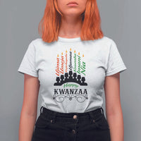 Happy Kwanzaa The 7 Principles African Nguzo Saba Kinara Candles T Shirt For Women - Wonder Print Shop