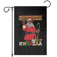 Funny Merry Kwanzaa Christmas Garden Flag African American Black Santa Kinara Candles - Wonder Print Shop
