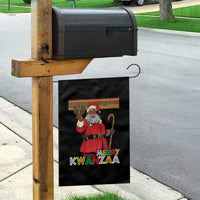 Funny Merry Kwanzaa Christmas Garden Flag African American Black Santa Kinara Candles - Wonder Print Shop