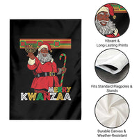 Funny Merry Kwanzaa Christmas Garden Flag African American Black Santa Kinara Candles - Wonder Print Shop