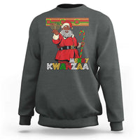 Funny Merry Kwanzaa Christmas Sweatshirt African American Black Santa Kinara Candles - Wonder Print Shop