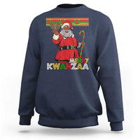 Funny Merry Kwanzaa Christmas Sweatshirt African American Black Santa Kinara Candles - Wonder Print Shop