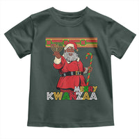 Funny Merry Kwanzaa Christmas Toddler T Shirt African American Black Santa Kinara Candles