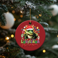 Funny Cajun Louisiana Christmas Santa's Alligator Christmas Ornament - Wonder Print Shop