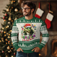 Funny Cajun Louisiana Christmas Santa's Alligator Ugly Christmas Sweater - Wonder Print Shop