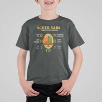 Nguzo Saba Symbols The 7 Principles Of Kwanzaa Kinara Candles T Shirt For Kid - Wonder Print Shop