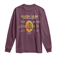 Nguzo Saba Symbols The 7 Principles Of Kwanzaa Kinara Candles Long Sleeve Shirt