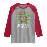 Scottish Merry Christmas Raglan Shirt Nollaig Chridhel Celtic Xmas Mistletoe - Wonder Print Shop