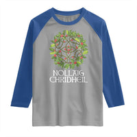 Scottish Merry Christmas Raglan Shirt Nollaig Chridhel Celtic Xmas Mistletoe - Wonder Print Shop
