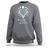 Winter Solstice Yule Pagan Christmas Reindeer Sweatshirt - Wonder Print Shop