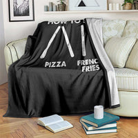 Funny Skiing Instructor Throw Blanket How To Ski Food Lover Winter Sport - Wonder Print Shop