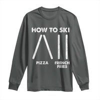 Funny Skiing Instructor Long Sleeve Shirt How To Ski Food Lover Winter Sport - Wonder Print Shop
