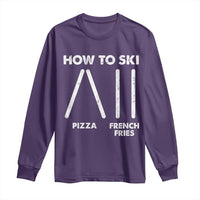 Funny Skiing Instructor Long Sleeve Shirt How To Ski Food Lover Winter Sport - Wonder Print Shop
