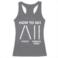Funny Skiing Instructor Racerback Tank Top How To Ski Food Lover Winter Sport - Wonder Print Shop