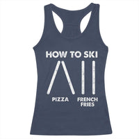 Funny Skiing Instructor Racerback Tank Top How To Ski Food Lover Winter Sport - Wonder Print Shop
