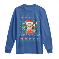 Funny Chit Christmas Long Sleeve Shirt Merry Chit Mas Do It Lady Xmas Wreath - Wonder Print Shop