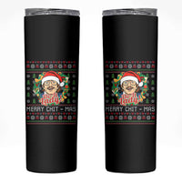 Funny Chit Christmas Skinny Tumbler Merry Chit Mas Do It Lady Xmas Wreath - Wonder Print Shop