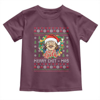 Funny Chit Christmas Toddler T Shirt Merry Chit Mas Do It Lady Xmas Wreath - Wonder Print Shop