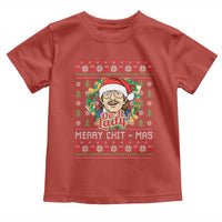 Funny Chit Christmas Toddler T Shirt Merry Chit Mas Do It Lady Xmas Wreath - Wonder Print Shop