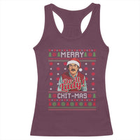 Funny Chit Christmas Racerback Tank Top Merry Chit Mas Do It Lady Ugly Xmas - Wonder Print Shop