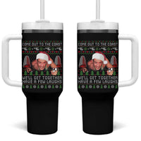 Funny Nakatomi Plaza Christmas Tumbler With Handle Come Out To The Coast John Xmas 80's Die Movie - Wonder Print Shop