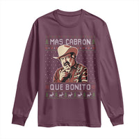 Funny Julian Garza Christmas Long Sleeve Shirt Mas Cabron Que Bonito Cowboy Holiday Mexican Xmas - Wonder Print Shop