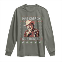 Funny Julian Garza Christmas Long Sleeve Shirt Mas Cabron Que Bonito Cowboy Holiday Mexican Xmas - Wonder Print Shop