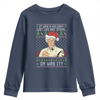 True Crime Christmas Keith Youth Sweatshirt Funny It Was A Holiday Just Like Any Other Or Was It - Wonder Print Shop