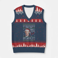 True Crime Xmas Keith V-Neck Knit Sweater Vest Funny It Was A Holiday Just Like Any Other Or Was It Bloody Hand - Wonder Print Shop