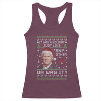 True Crime Christmas Keith Racerback Tank Top Funny It Was A Holiday Just Like Any Other Or Was It Bloody Hand - Wonder Print Shop