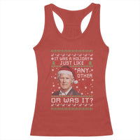 True Crime Christmas Keith Racerback Tank Top Funny It Was A Holiday Just Like Any Other Or Was It Bloody Hand - Wonder Print Shop