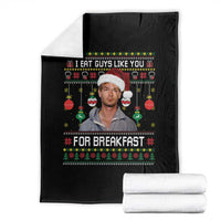 Funny Christmas Jeffrey Dahmer Throw Blanket I Eat Guys Like You For Breakfast Serial Killer - Wonder Print Shop