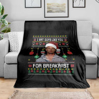 Funny Christmas Jeffrey Dahmer Throw Blanket I Eat Guys Like You For Breakfast Serial Killer - Wonder Print Shop