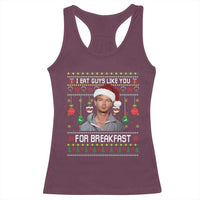 Funny Christmas Jeffrey Dahmer Racerback Tank Top I Eat Guys Like You For Breakfast Serial Killer - Wonder Print Shop