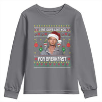 Funny Christmas Jeffrey Dahmer Youth Sweatshirt I Eat Guys Like You For Breakfast Serial Killer - Wonder Print Shop