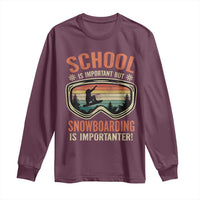 Funny School Is Important But Snowboarding Is Importanter Long Sleeve Shirt - Wonder Print Shop