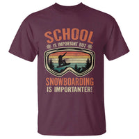 Funny School Is Important But Snowboarding Is Importanter T Shirt - Wonder Print Shop