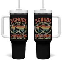 Funny School Is Important But Snowboarding Is Importanter Tumbler With Handle - Wonder Print Shop