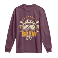 Brewski Skiing Beer Long Sleeve Shirt Funny Skiing Skier Ski Vacation - Wonder Print Shop