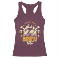 Brewski Skiing Beer Racerback Tank Top Funny Skiing Skier Ski Vacation - Wonder Print Shop