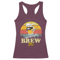 Brewski Skiing Beer Racerback Tank Top Funny Skiing Skier Ski Vacation Retro Sunset - Wonder Print Shop