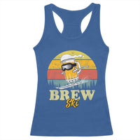 Brewski Skiing Beer Racerback Tank Top Funny Skiing Skier Ski Vacation Retro Sunset - Wonder Print Shop
