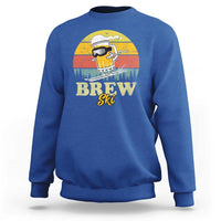 Brewski Skiing Beer Sweatshirt Funny Skiing Skier Ski Vacation Retro Sunset - Wonder Print Shop