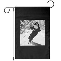 Funny Skiing Nun Graphics Photo Skier Winter Sport Garden Flag - Wonder Print Shop
