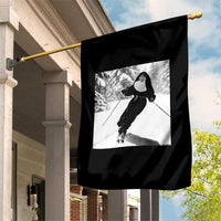 Funny Skiing Nun Graphics Photo Skier Winter Sport Garden Flag - Wonder Print Shop