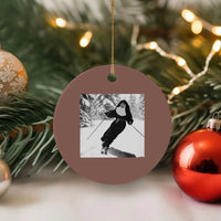 Funny Skiing Nun Graphics Photo Skier Winter Sport Ceramic Ornament - Wonder Print Shop