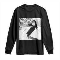 Funny Skiing Nun Graphics Photo Skier Winter Sport Long Sleeve Shirt - Wonder Print Shop